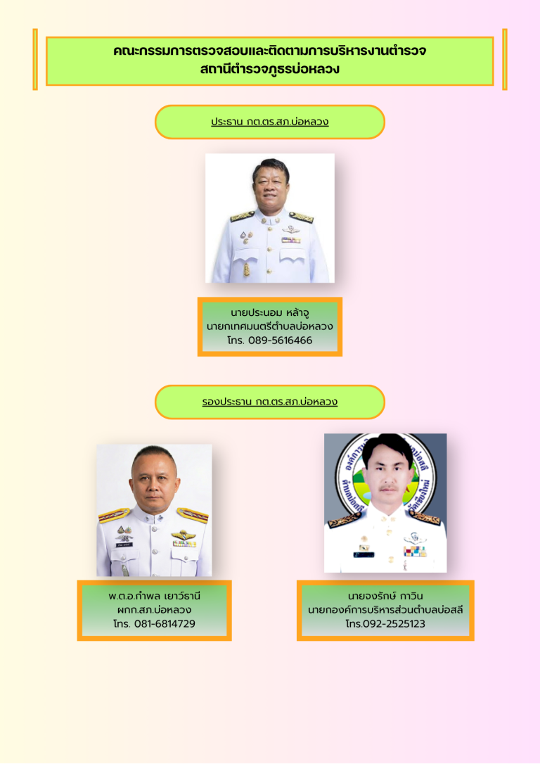 คณะกรรมการตรวจสอบและติดตามการบริหารงานตำรวจ สถานีตำรวจภูรรบ้านเสด็จ
